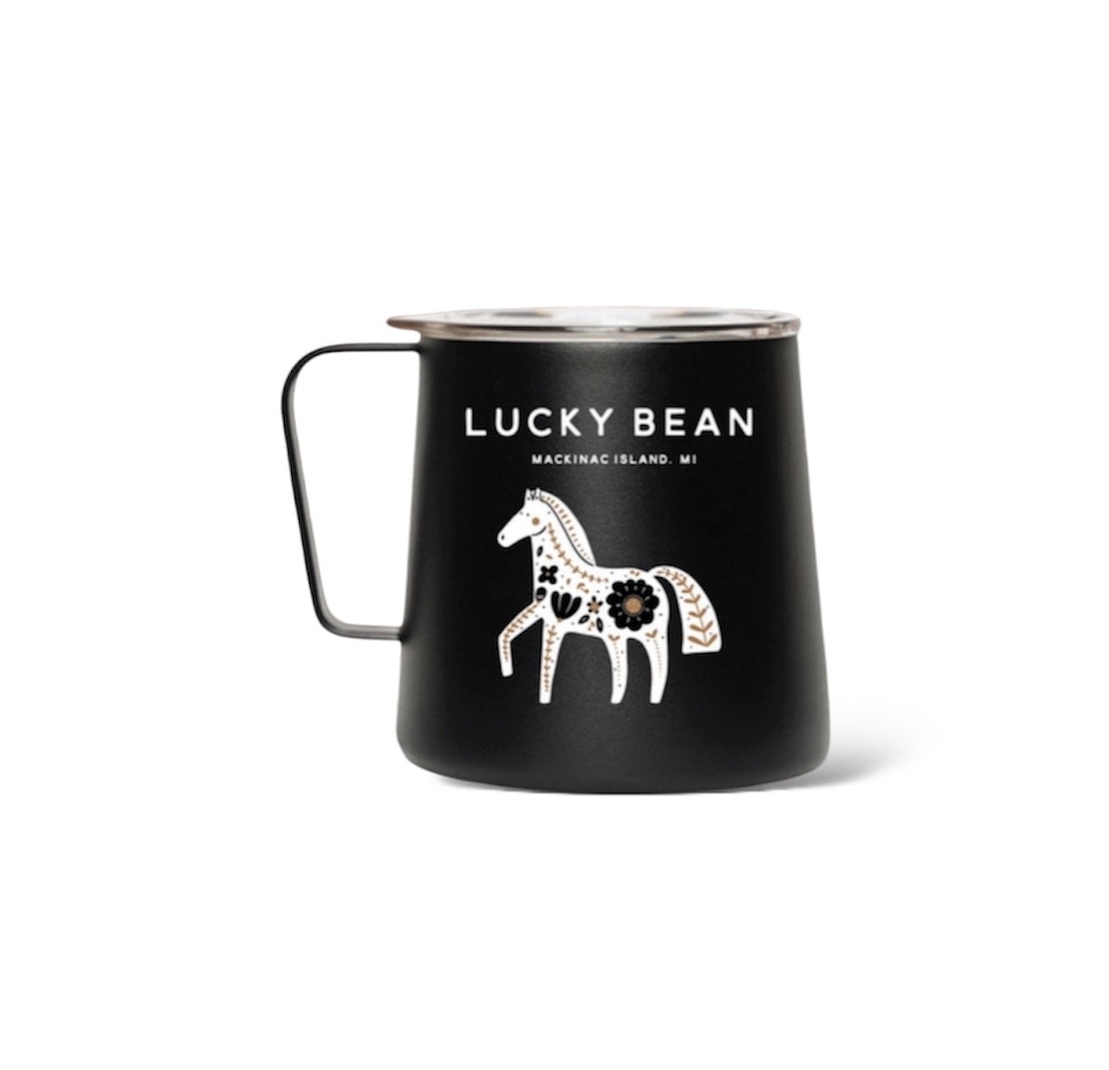 New 12 oz grounded camp cup lucky bean coffeehouse